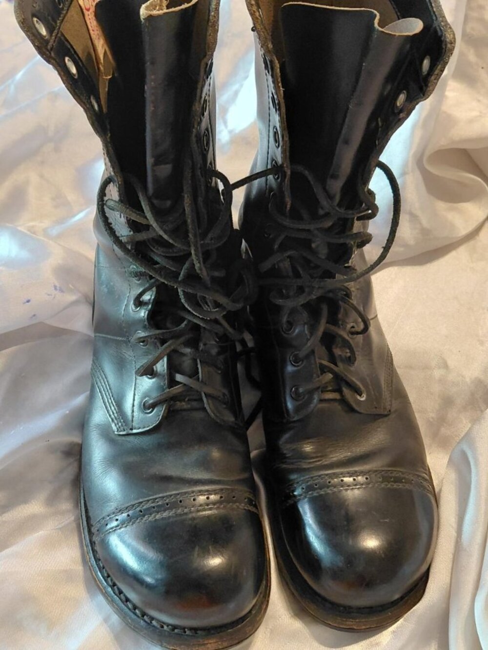 Vintage Corcoran  Black Leather Military Jump Combat Boots